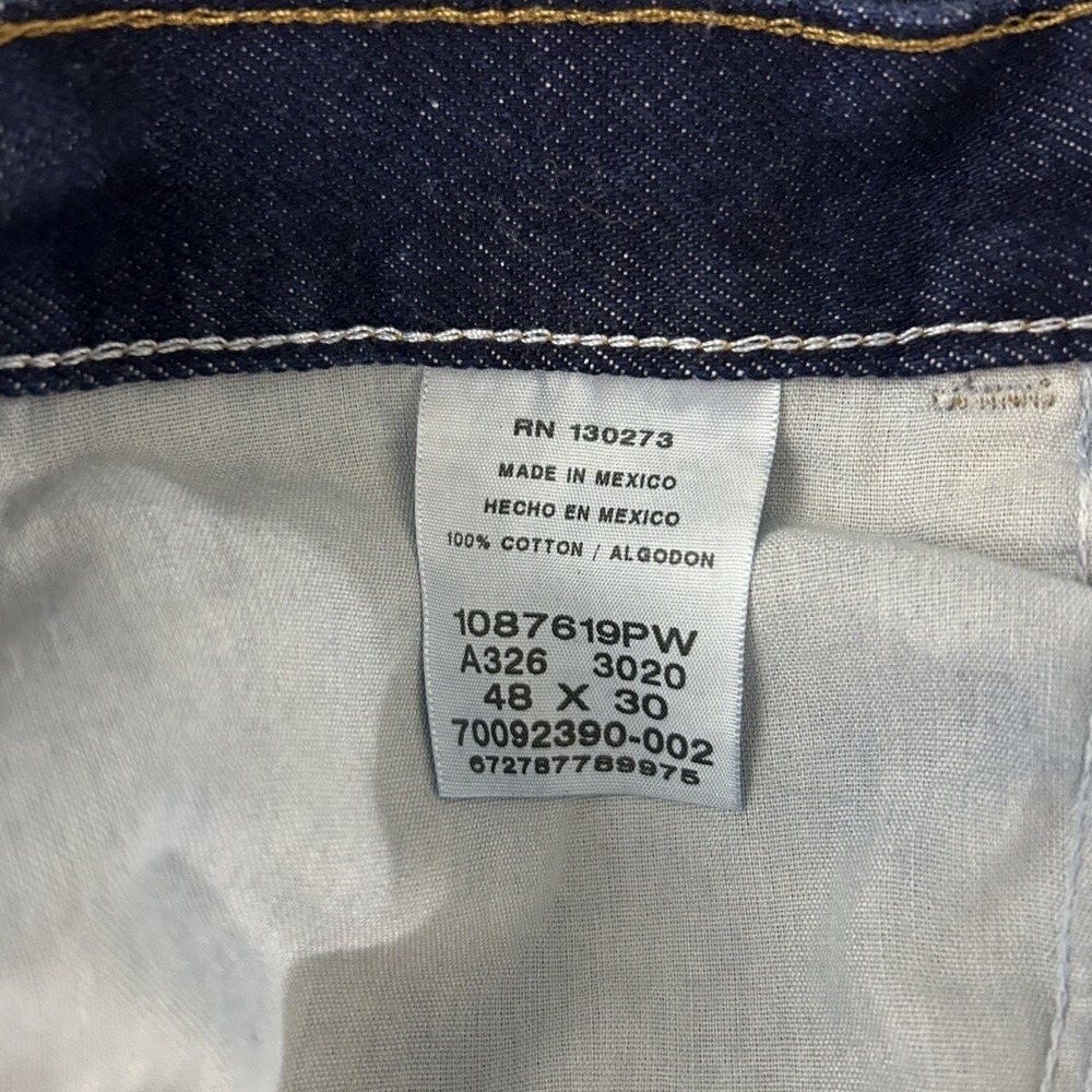 Men's Jeans 48x30 Dark Wash Rustler by Wrangler Classic Regular Fit Straight Leg - Picture 3 of 9